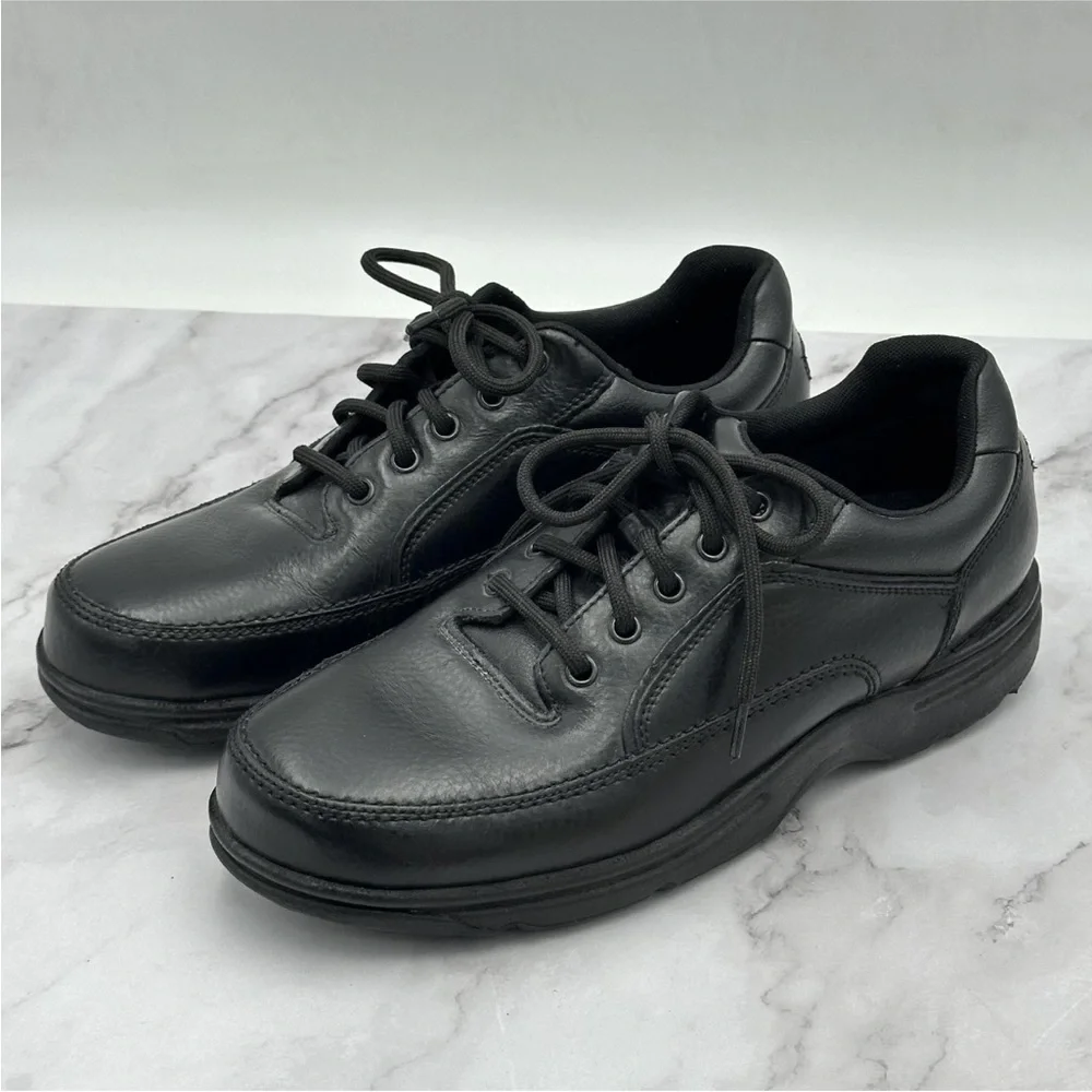 Rockport Shoes Mens Size 10M Black Leather Casual Walking Sneakers K71218